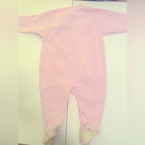 Lands End soft pink fleece onesie 12month - New Never Worn - Picture 5 of 6